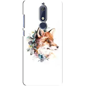 Чехлы с картинкой Лисички для Nokia 5 2018, 5.1 (VPrint) (Лисичка в цветочках)