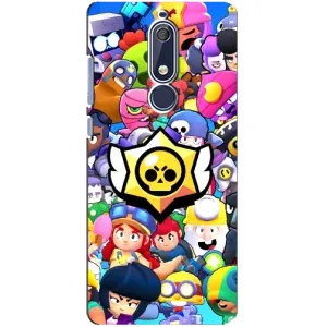 Чехол для Nokia 5 2018, 5.1 Бравл Старс (VPrint) (Лого Brawl Stars)