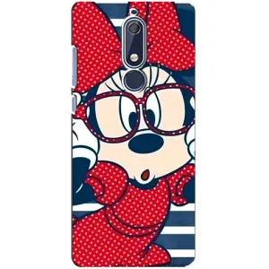 Эксклюзивный чехол для Nokia 5 2018, 5.1 (AlphaPrint - Мультяшные) (Маус в очках)