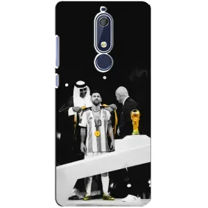 Чехлы для Nokia 5 2018, 5.1 (Leo чемпион) (AlphaPrint) (Месси в накидке)