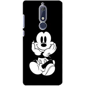 Эксклюзивный чехол для Nokia 5 2018, 5.1 (AlphaPrint - Мультяшные) (Микки на черном)