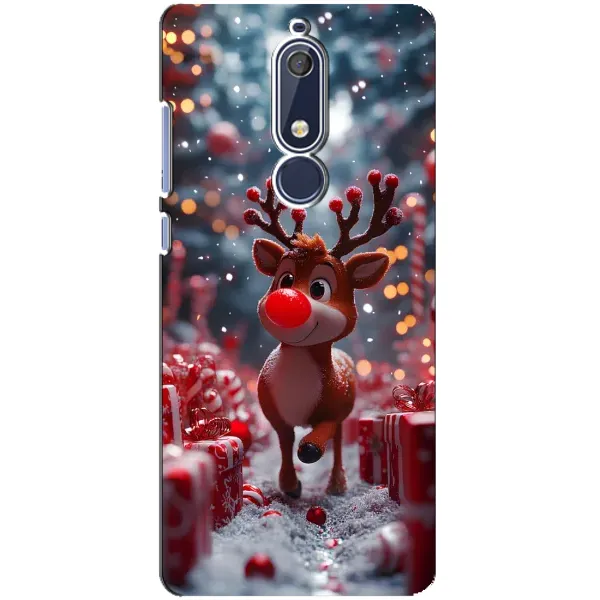 Чохол з принтом «Олень серед подарунків» для Nokia 5.1 (2018)
