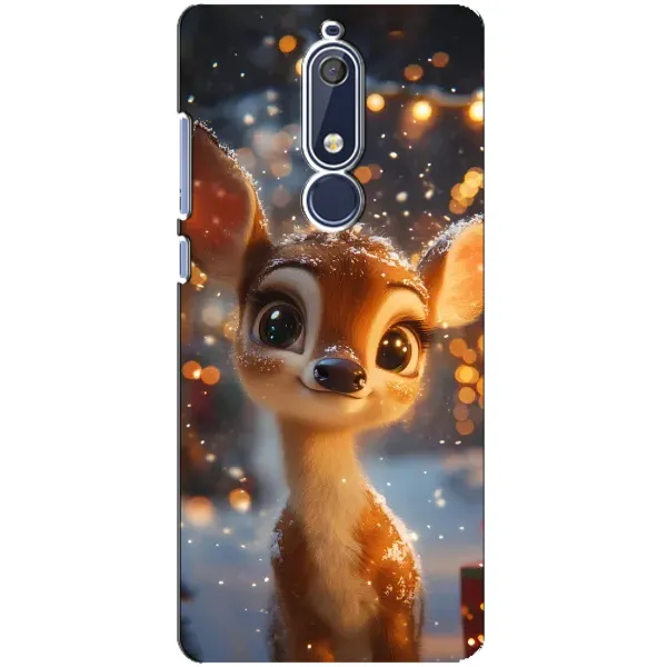 Чохол з принтом «Оленятко серед гірлянд» для Nokia 5.1 (2018)