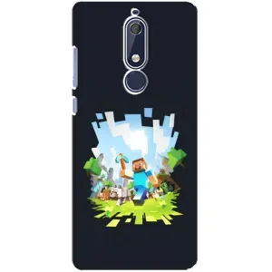 Чехол Майнкрафт на Nokia 5 2018, 5.1 (AlphaPrint) Minecraft (персонажи Minecraft)