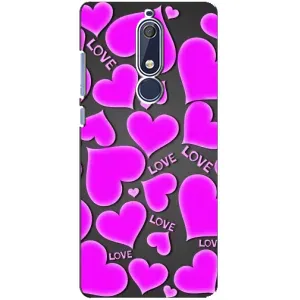 Чехлы для любимой на Нокиа 5 2018, 5.1 (VPrint) (Pink hearts)