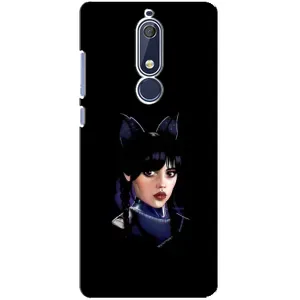 Чехлы Венсдей на Nokia 5 2018, 5.1 Уэнсдей (AlphaPrint) (серьезная Уэнздей)