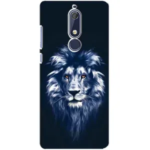 Чехол со Львом для Nokia 5 2018, 5.1 (VPrint) (Синий Лев)