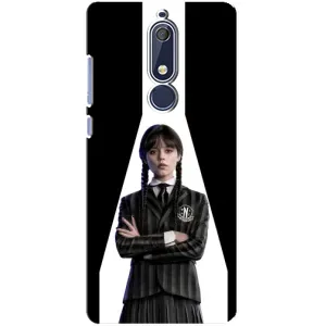 Чехлы Венсдей на Nokia 5 2018, 5.1 Уэнсдей (AlphaPrint) (W-Wednesday)