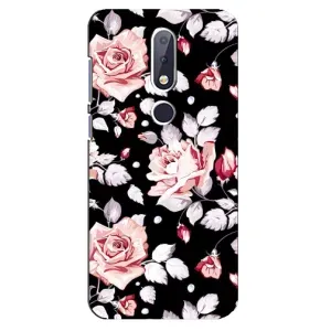 Чохли з квітами для Nokia 6.1 Plus (VPrint) (Квіти на чорному)