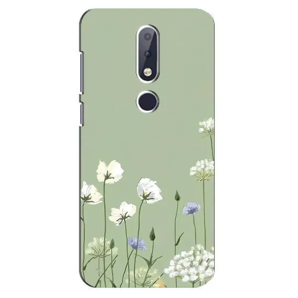 Чохол з принтом «Квіти на зеленому» для Nokia 6.1 Plus Чохол з принтом «Квіти на зеленому» для Nokia 6.1 Plus