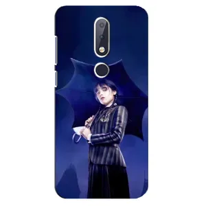 Чохли Венсдей на Nokia 6.1 Plus Уенсдей (AlphaPrint) (Венздей з парасолькою)