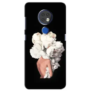 Чехлы (ART) Цветы на Nokia 6.2 (2019) (VPrint) (Белые цветы)