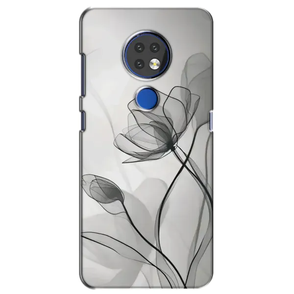 Чехол с принтом «Черные цветы» для Nokia 6.2 (2019)