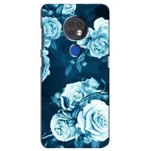 Чехлы (ART) Цветы на Nokia 6.2 (2019) (VPrint) (Голубые Бутоны)