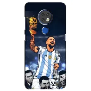 Чехлы для Nokia 6.2 (2019) (Leo чемпион) (AlphaPrint) (Месси с кубком)