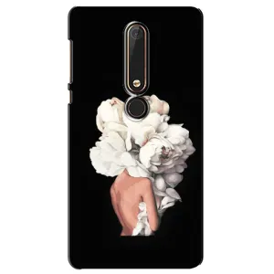 Чехлы (ART) Цветы на Nokia 6 2018 (VPrint) (Белые цветы)