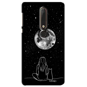 Чохол з малюнком кіт на Nokia 6 2018 (Дівчина з котом)