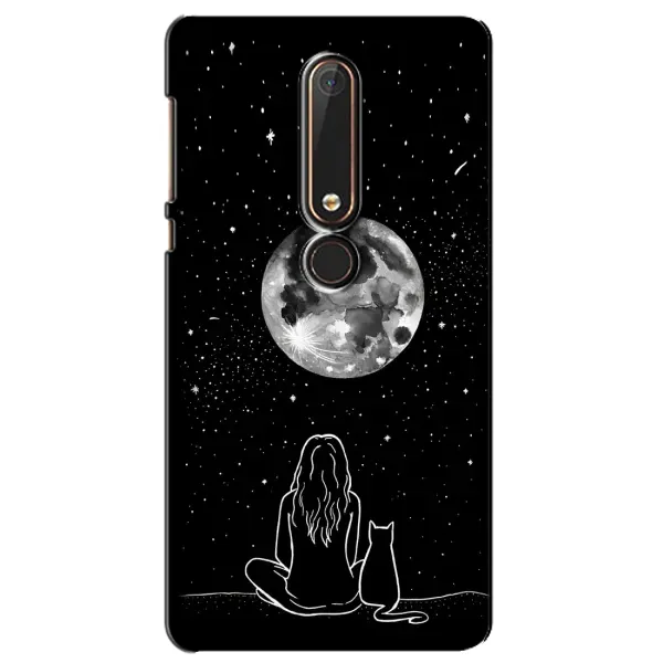 Чохол з принтом «Дівчина з котом» для Nokia 6 2018 Чохол з принтом «Дівчина з котом» для Nokia 6 2018