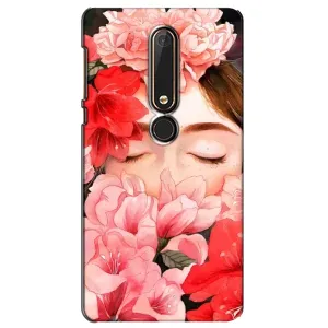 Чехлы (ART) Цветы на Nokia 6 2018 (VPrint) (Глаза в цветах)