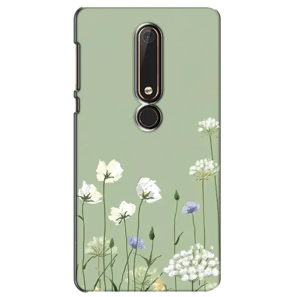 Чехол с принтом «Цветы на зеленом» для Nokia 6 2018 Чехол с принтом «Цветы на зеленом» для Nokia 6 2018