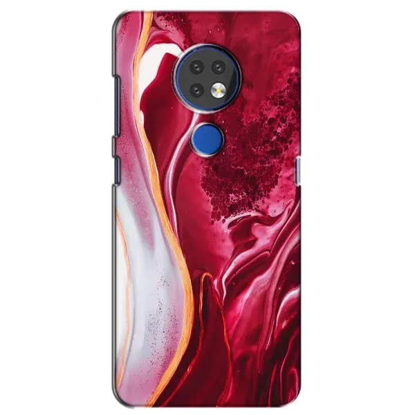 Чехол с принтом «Мрамор красный» для Nokia 7.2