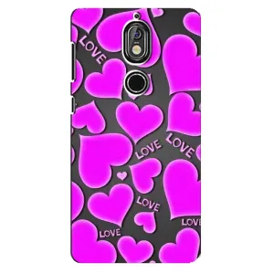 Чехлы для любимой на Нокіа 7 (VPrint) (Pink hearts)
