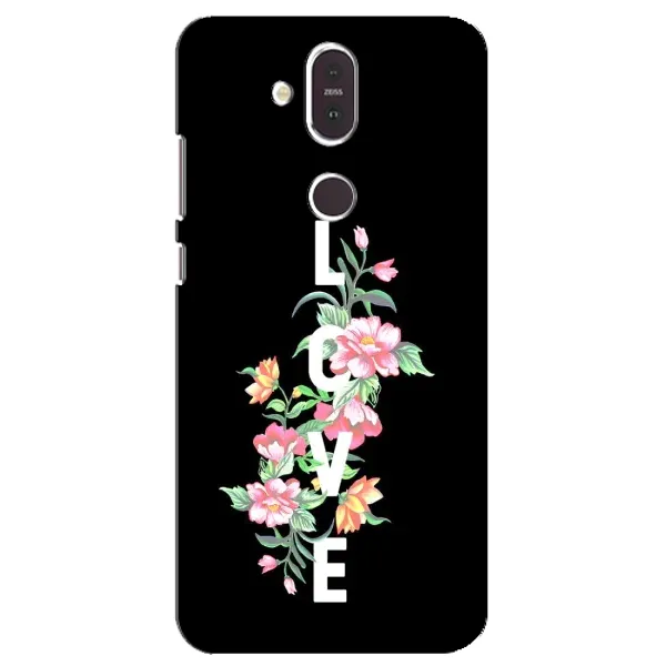 Чохол з принтом «Квіти LOVE» для Nokia 8.1 (2018)