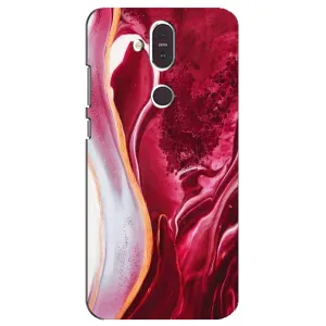 Чехол с принтом «Мрамор красный» для Nokia 8.1 (2018)