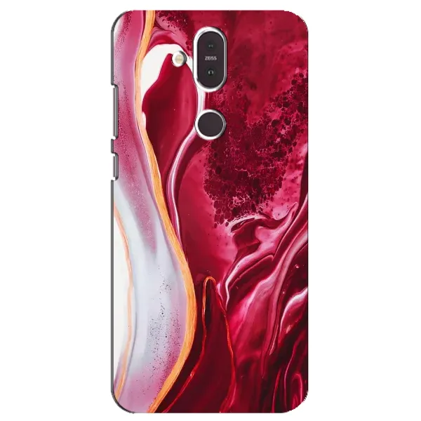 Чехол с принтом «Мрамор красный» для Nokia 8.1 (2018)