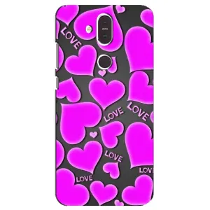 Чехлы для любимой на Нокіа 8.1 (VPrint) (Pink hearts)