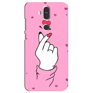 Чехол с принтом для Nokia 8.1 , Nokia 8 2018 (AlphaPrint - Знак сердечка)