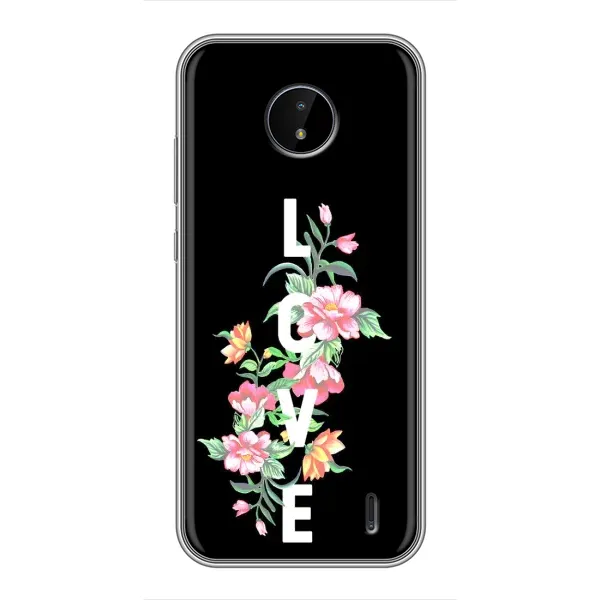 Чохол з принтом «Квіти LOVE» для Nokia C10 Чохол з принтом «Квіти LOVE» для Nokia C10