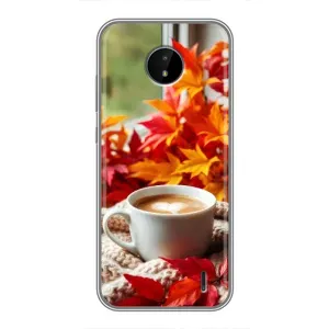 Чехол с уникальным дизайном «Осень с кофе» для Nokia C10