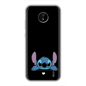 Чохол з принтом Стіч на Nokia C20 Plus (Стіч на чорному)