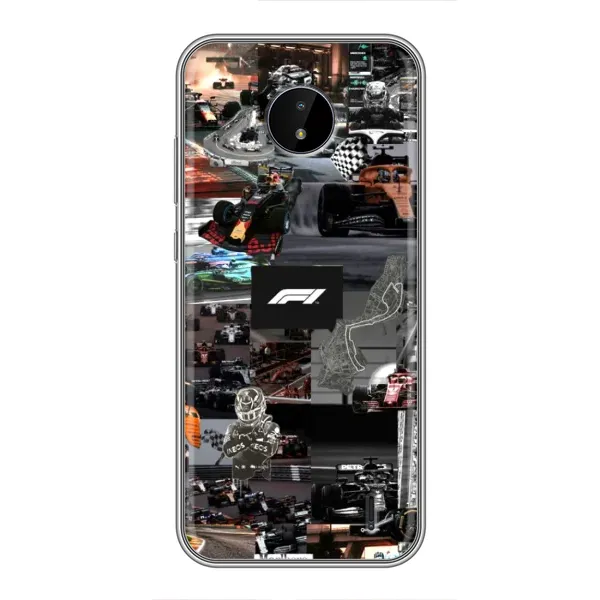 Чохол з принтом «Гоночний колаж Ф1» для Nokia C20 Чохол з принтом «Гоночний колаж Ф1» для Nokia C20