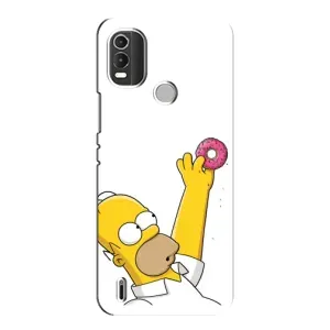 Чjхол з Сімпсонами для Nokia C21 Plus (VPrint) (Гомер з пончиком)