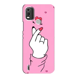 Чохол з принтом для Nokia C21 Plus (AlphaPrint - Знак сердечка)