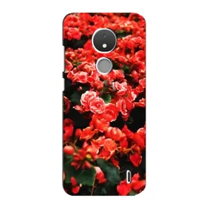 Чехлы с Цветами для Nokia C21 (VPrint) (Цветы красные)