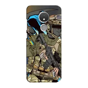 Чехлы с картинкой ЗСУ для Nokia C21 (AlphaPrint) (Воин ВСУ)