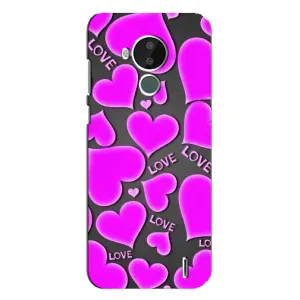 Чехлы для любимой на Нокіа C30 (VPrint) (Pink hearts)