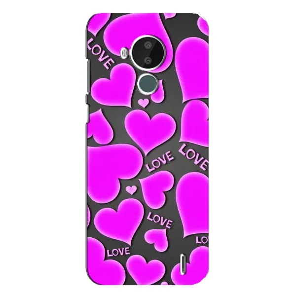 Чохол з принтом «Pink hearts» для Nokia C30