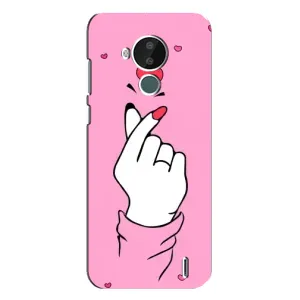 Чехол с принтом для Nokia C30 (AlphaPrint - Знак сердечка)