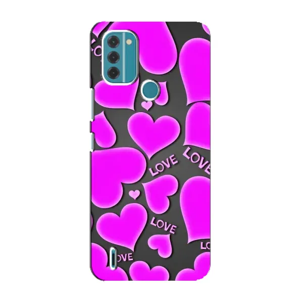 Чохол з принтом «Pink hearts» для Nokia C31 Чохол з принтом «Pink hearts» для Nokia C31