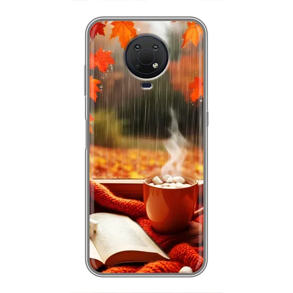 Чехол с принтом «Кофе и дождь» для Nokia G10 Чехол с принтом «Кофе и дождь» для Nokia G10