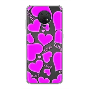Чехлы для любимой на Нокіа G10 (VPrint) (Pink hearts)