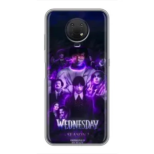 Чохол з дизайном Венздей 2 на Nokia G10 (Фіолетова магія Венздей)