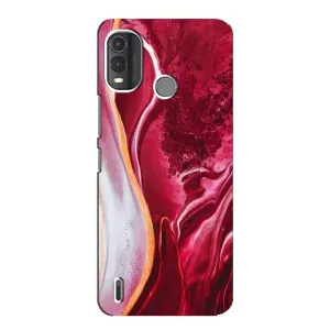 Чехол с принтом «Мрамор красный» для Nokia G11 Plus