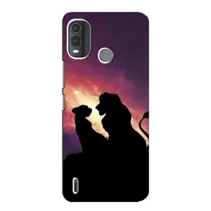 Чехол с принтом «Силуэт Симба и Налу» для Nokia G11 Plus