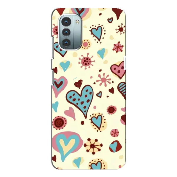 Чохол з принтом «Сердечки» для Nokia G11