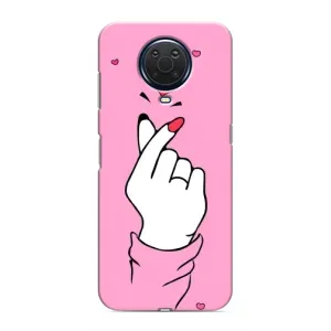 Чехол с принтом для Nokia G20 (AlphaPrint - Знак сердечка)